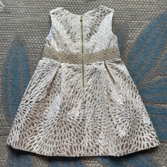 light green and gold dress Long Sleeve Metallic Jersey Mini Dress in Light Gold - 6 main image 1